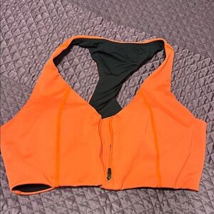 Zella Zip Red Orange sports bra